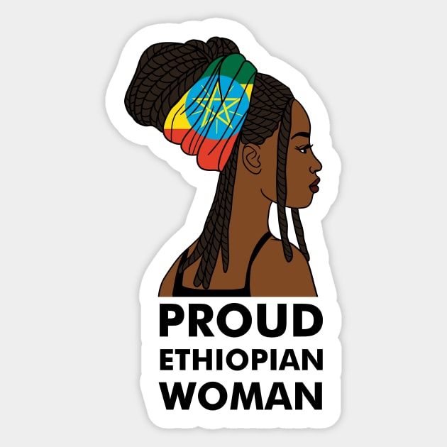 Proud Ethiopian Woman, Ethiopia Flag, Afro African Sticker by logiamerch